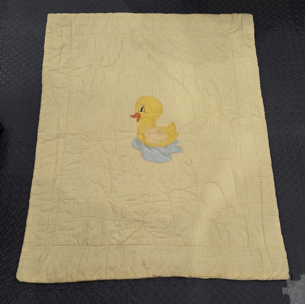 Handmade Yellow Gingham Duckie Quilt